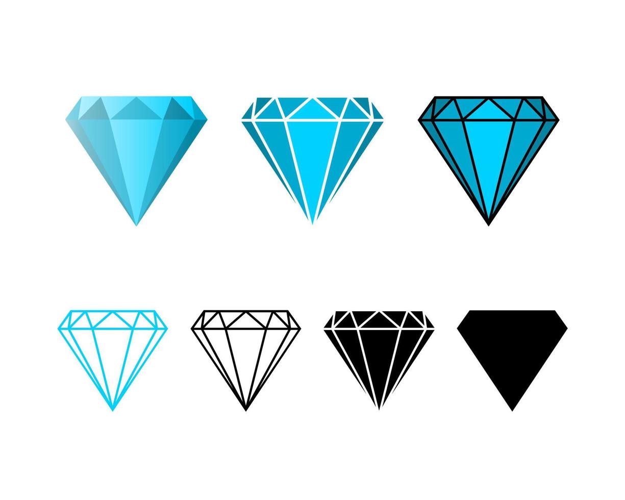 diamond icon set design vector