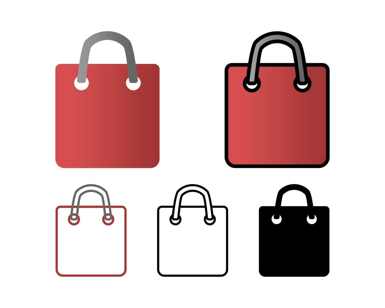 shopping bag icon set design vector