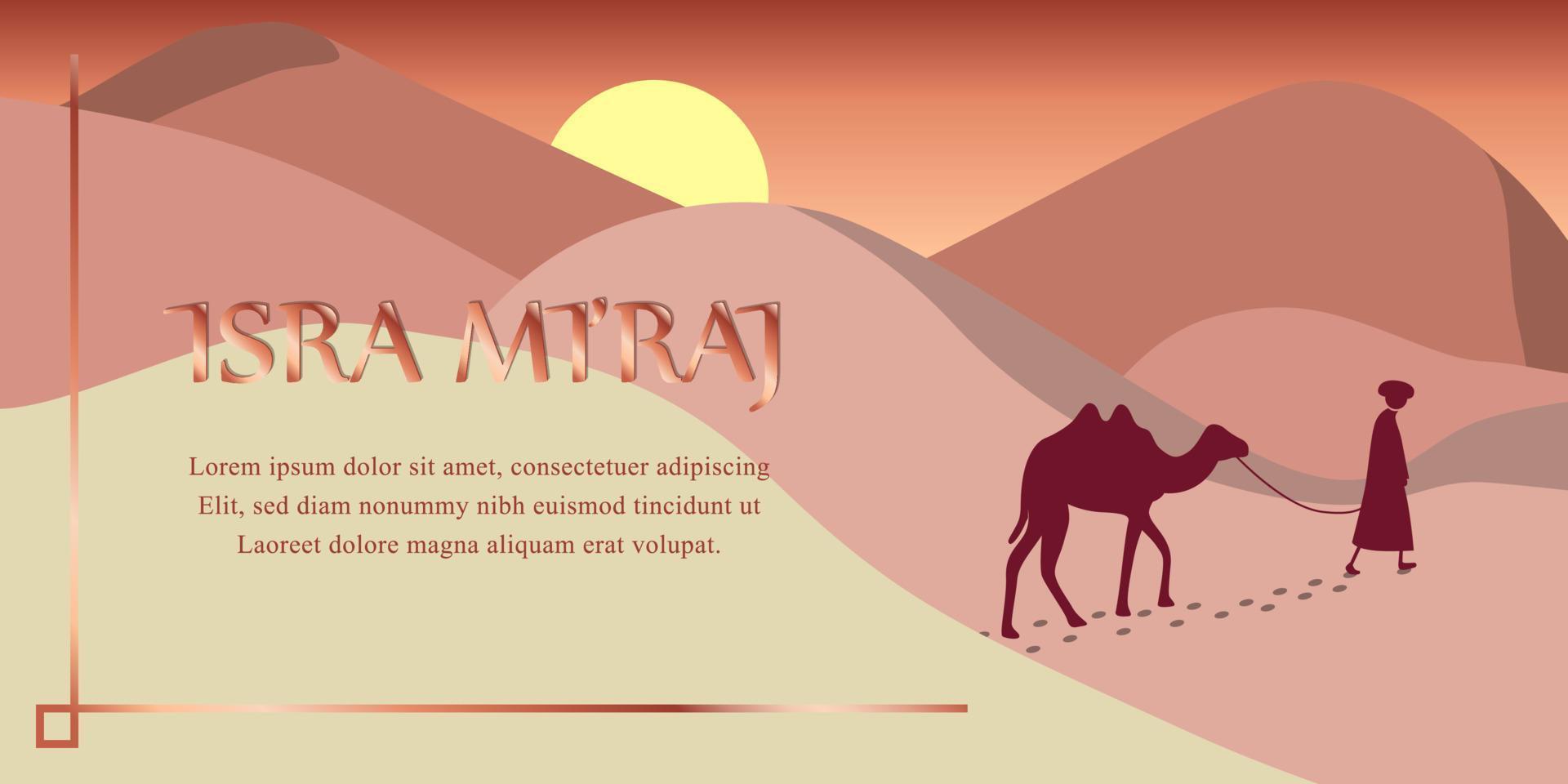 Isra Miraj illustration background banner template vector