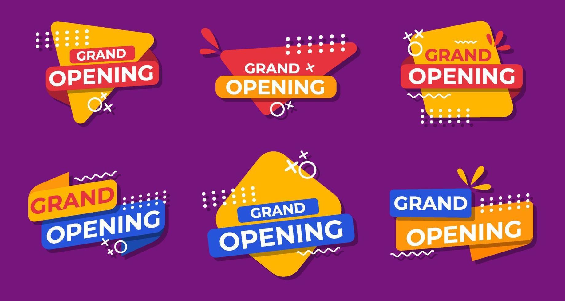 Business Grand Opening Sticker Pack vector