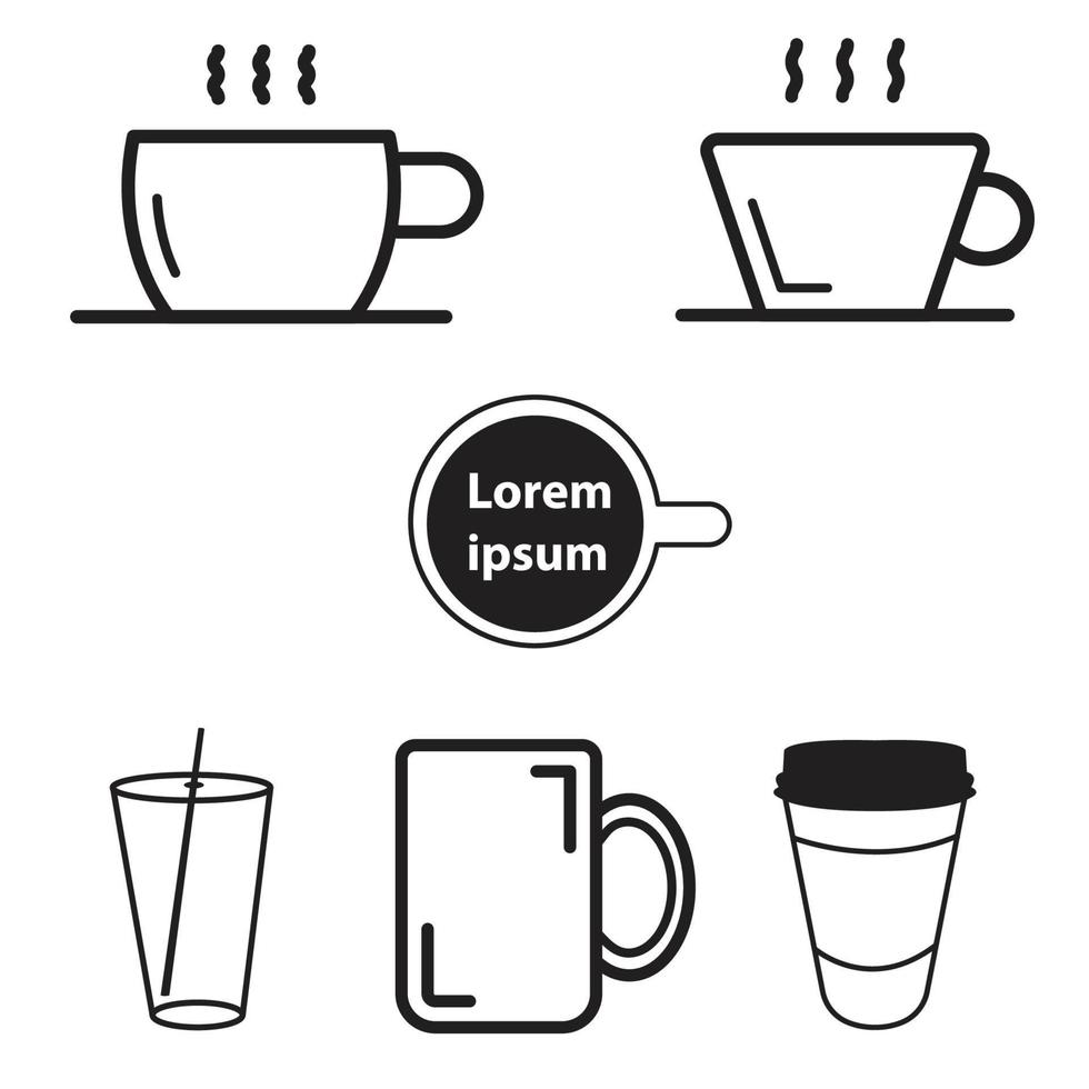 conjunto de iconos de vector de taza de café 1