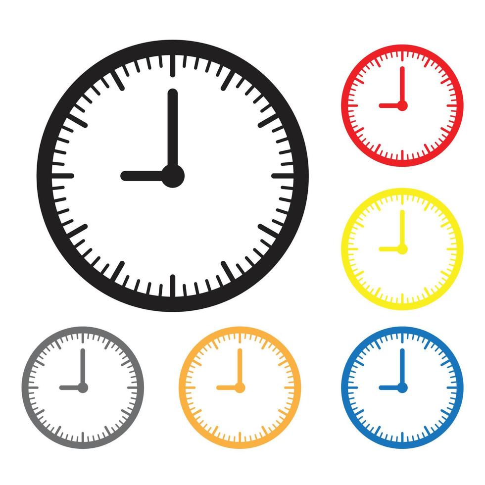 icono de estilo multicolor de reloj, vector de contorno de iconos web para sitio web y móvil