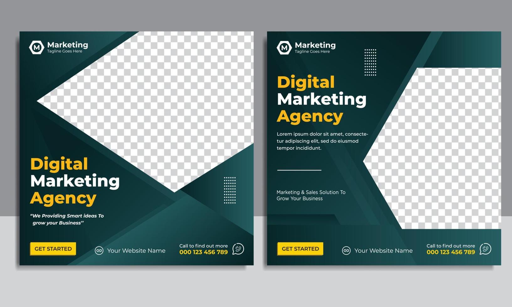 Digital marketing Agency social media post design template vector