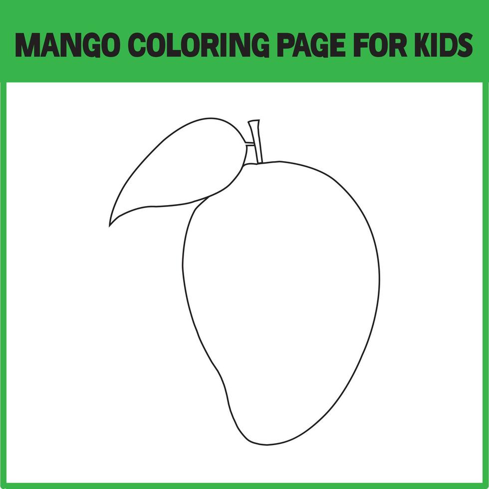mango coloring page for kids vector