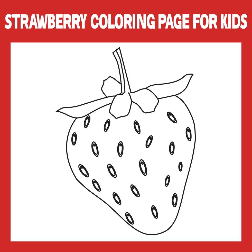 strawberry coloring page for kids vector