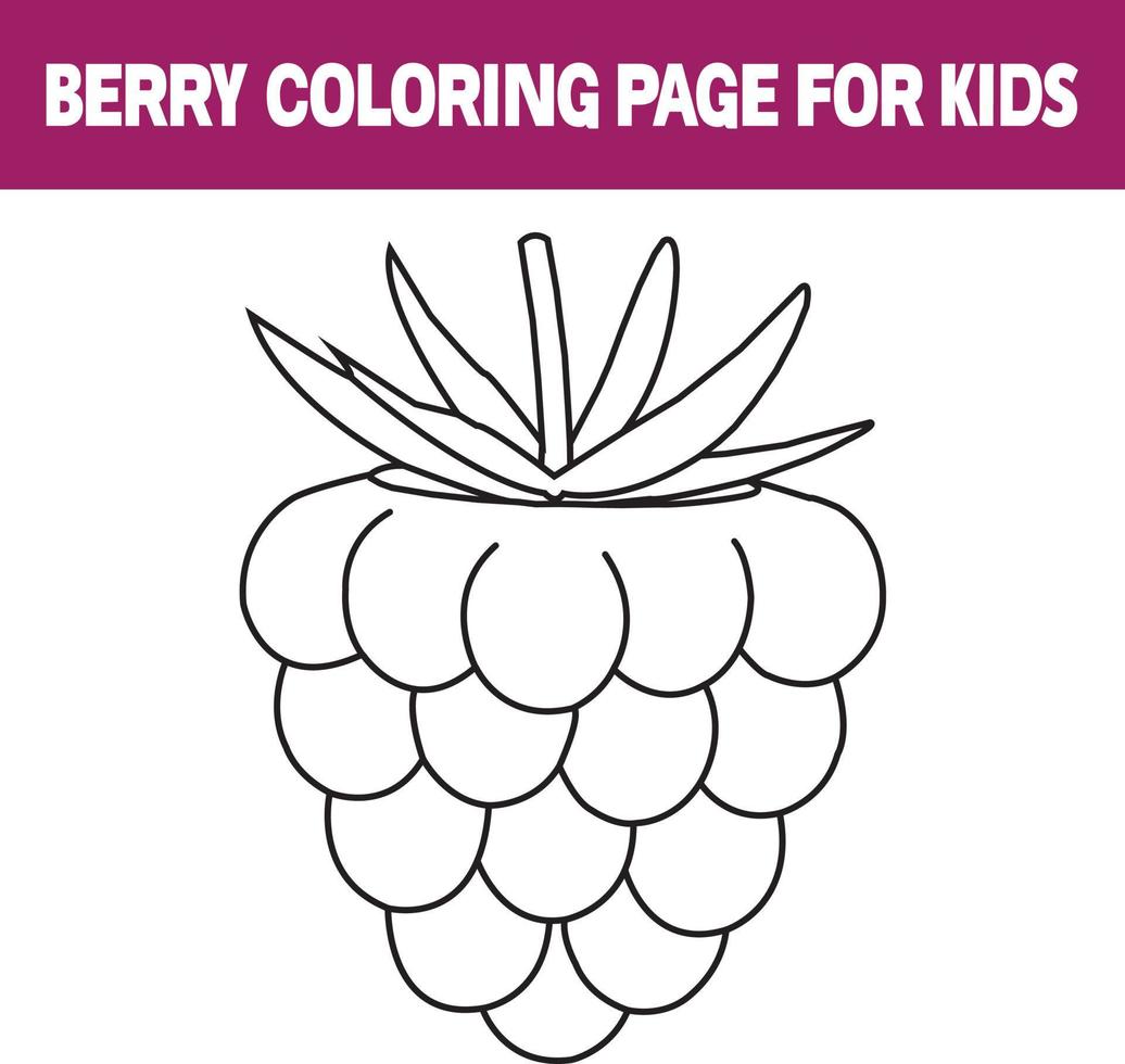 berry coloring page for kids vector