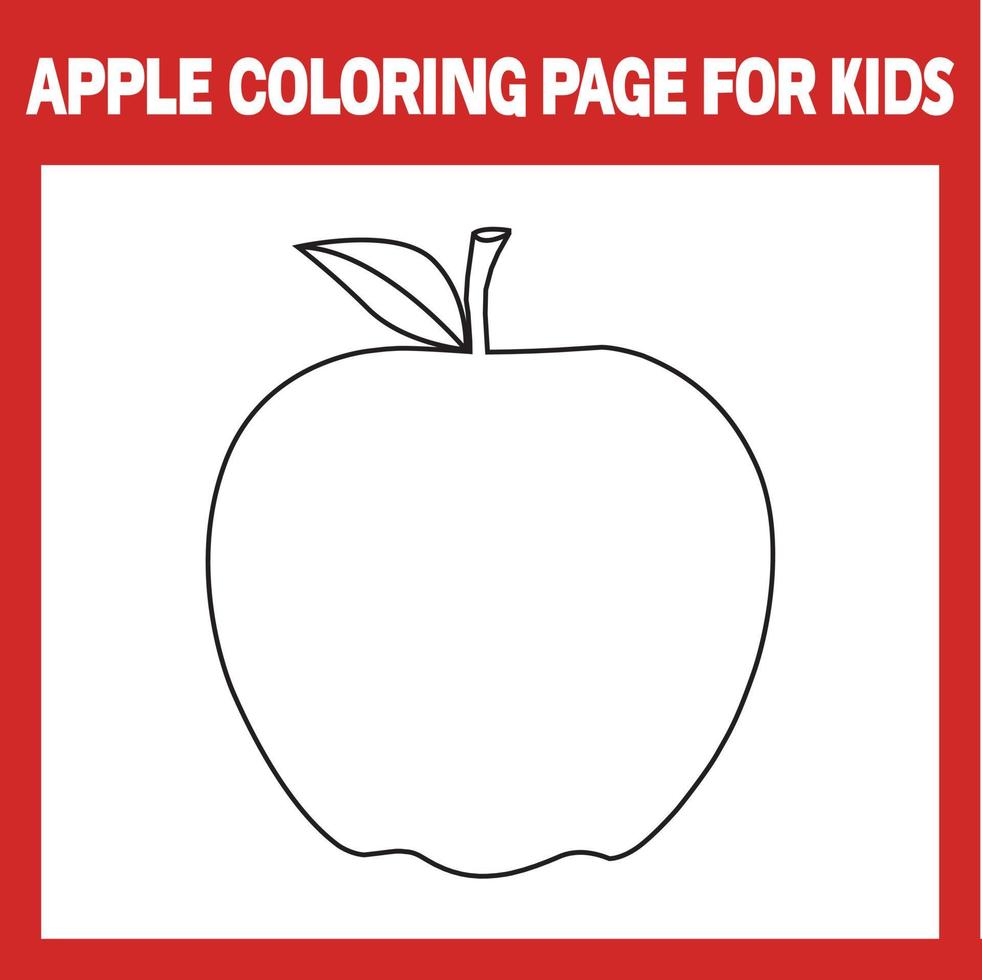 apple coloring page for kids vector