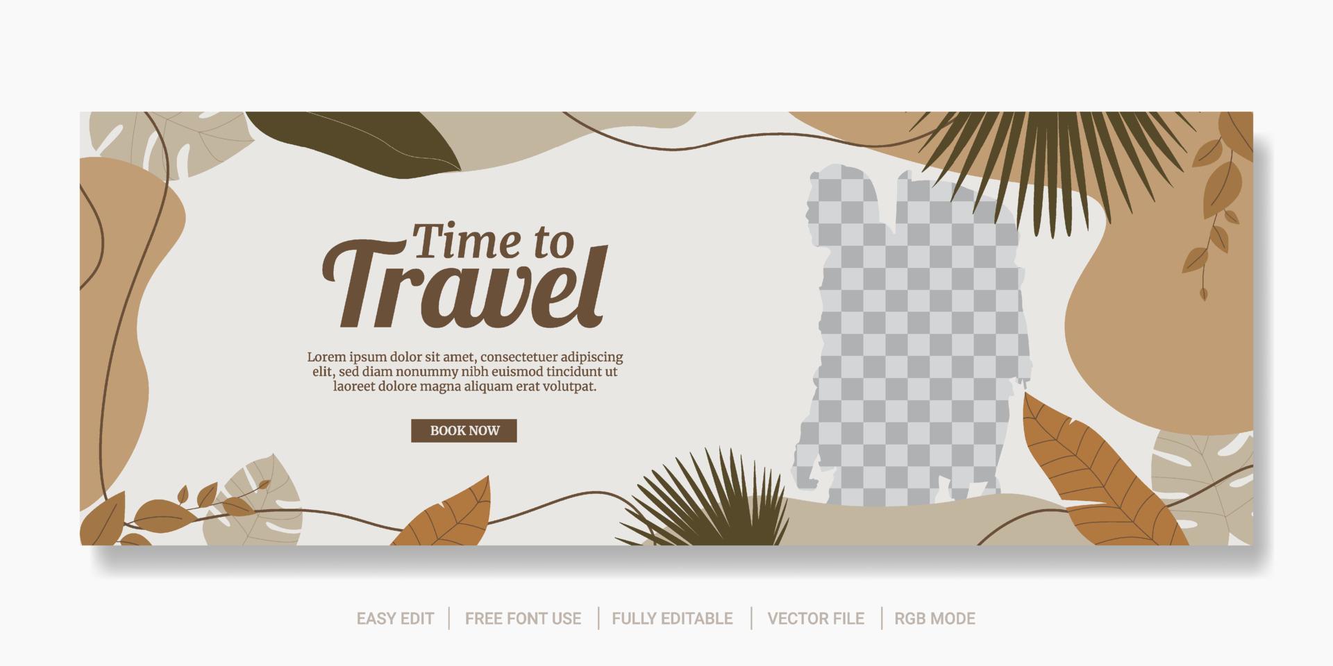 Creative travel cover social media or web banner template vector