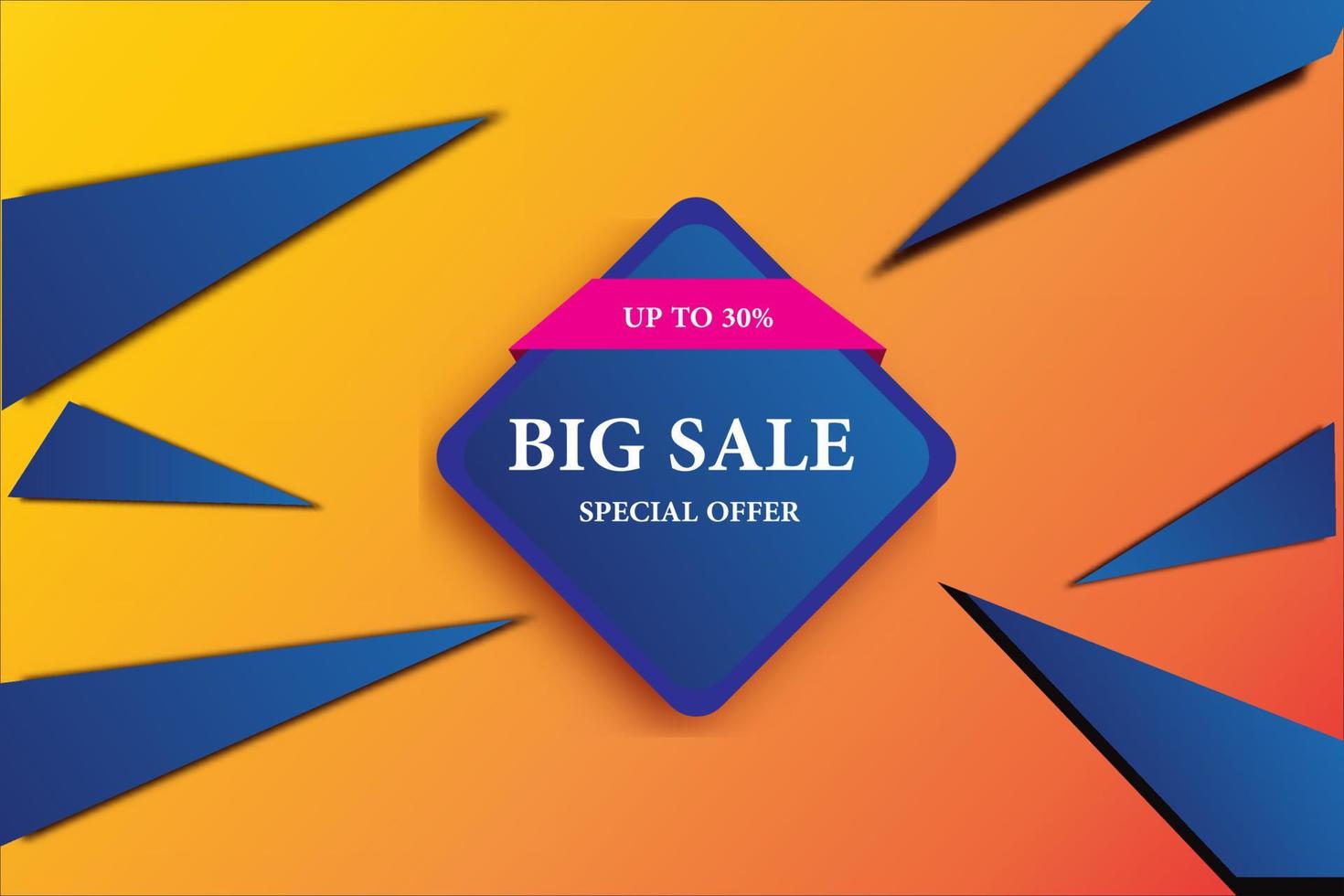 Sale banner template design, big sale special offer. End of season special offer banner. vector