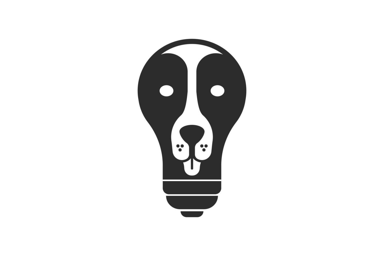 Smart dog logo shaped head and lights vector