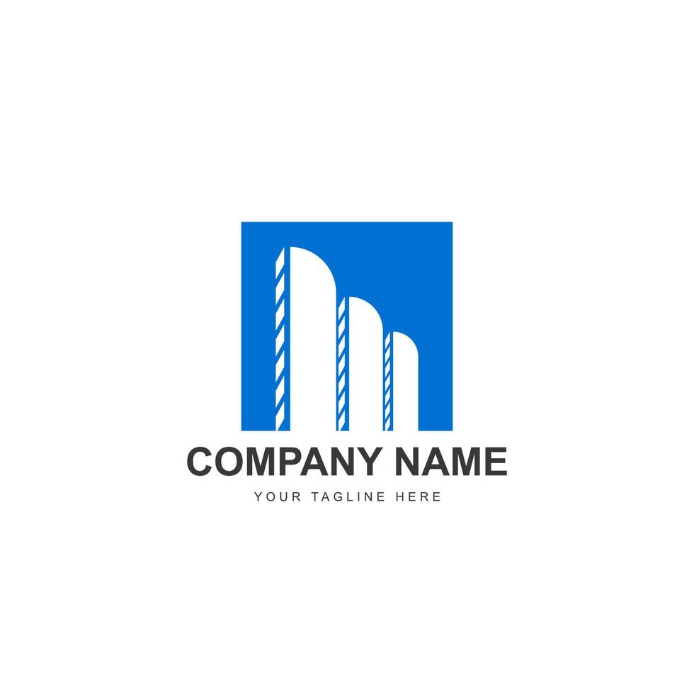 Three modern tall buildings logo vector