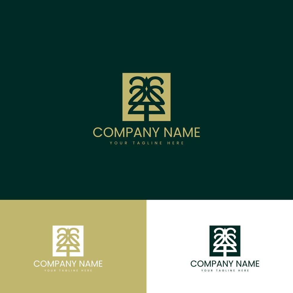 logotipo de árbol para empresas inmobiliarias y inmobiliarias vector