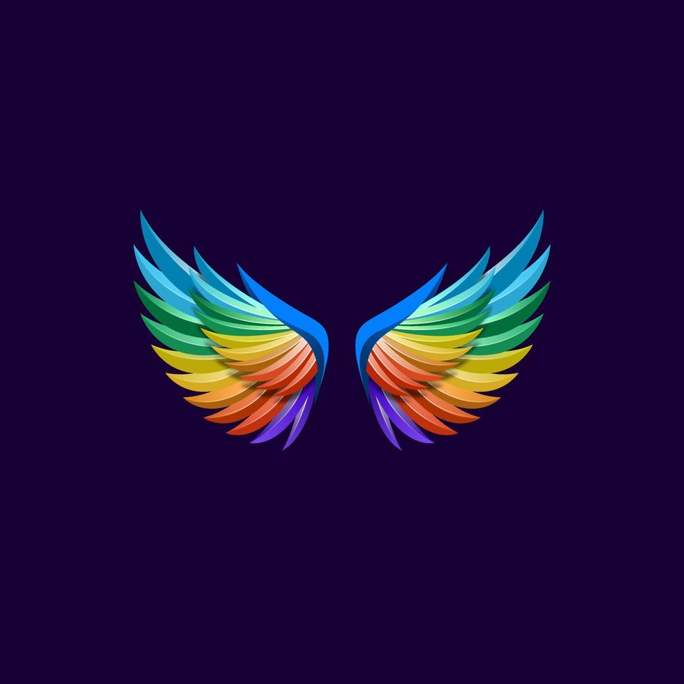 Creative Wing 3d Logo stlye vector