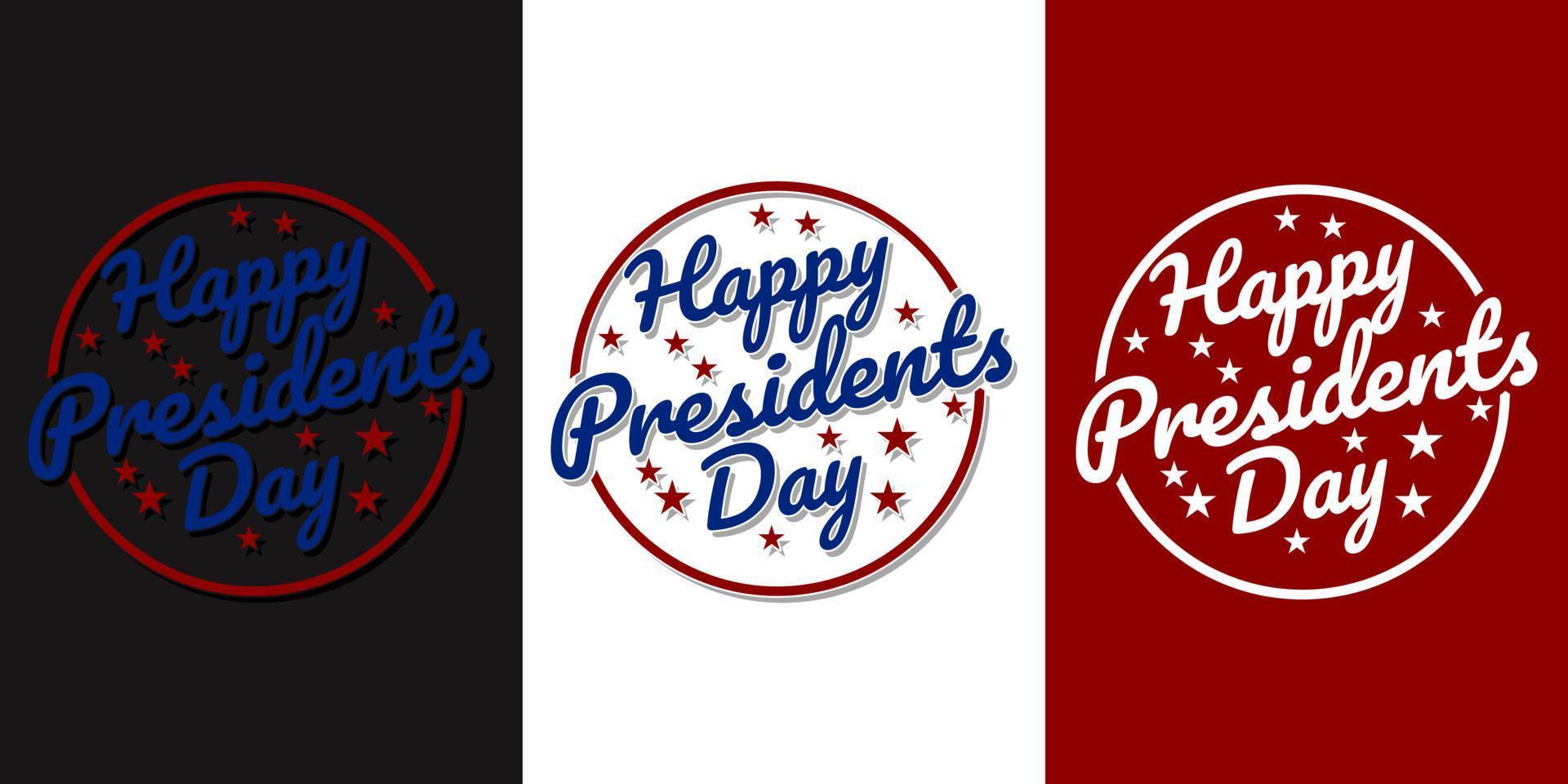 Simple Happy President's Day Lettering vector