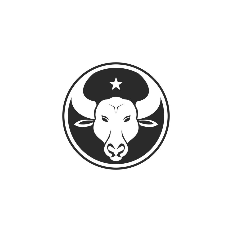 Circle bull head logo for safety vector