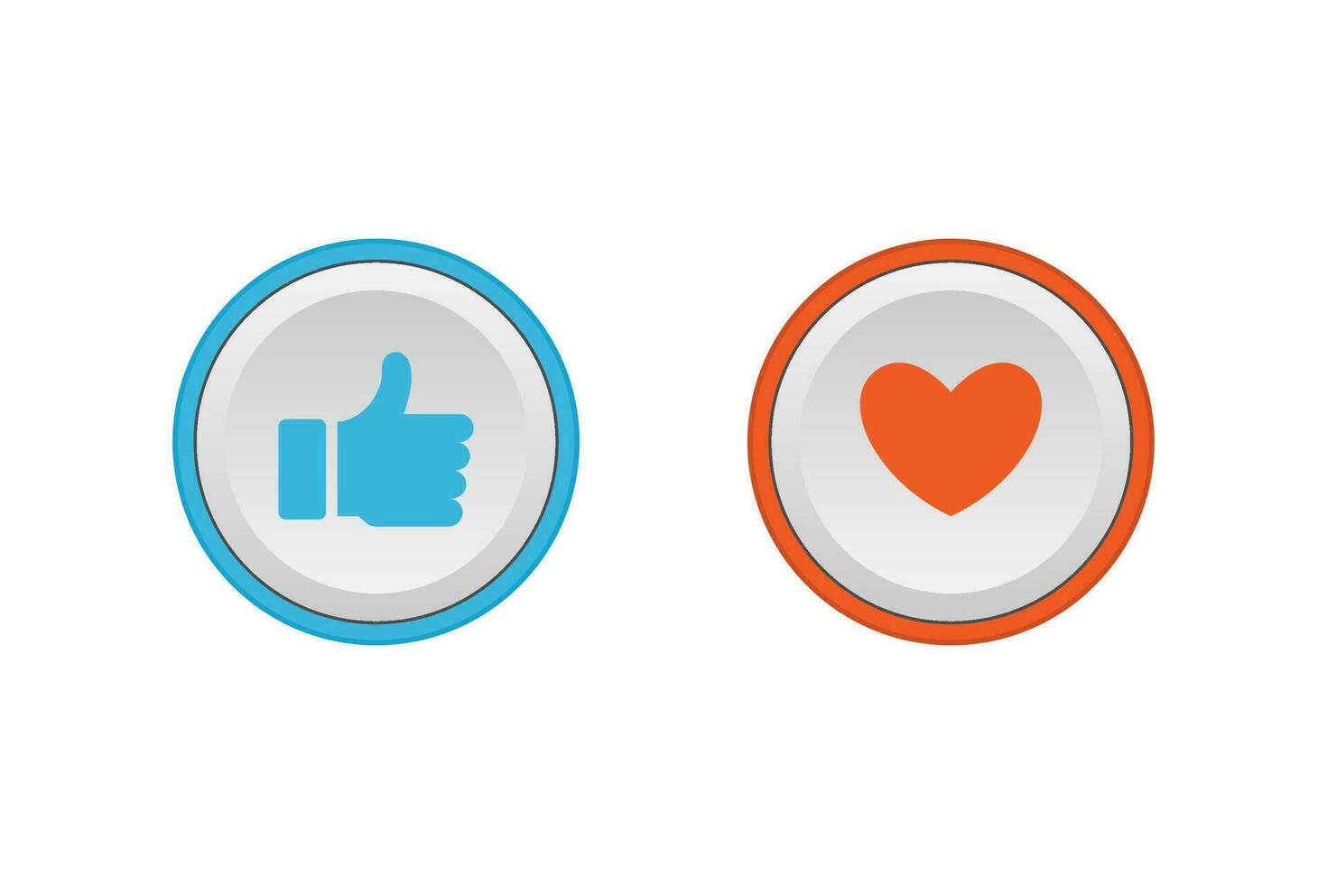 Like icon, thumb up and heart icon vector