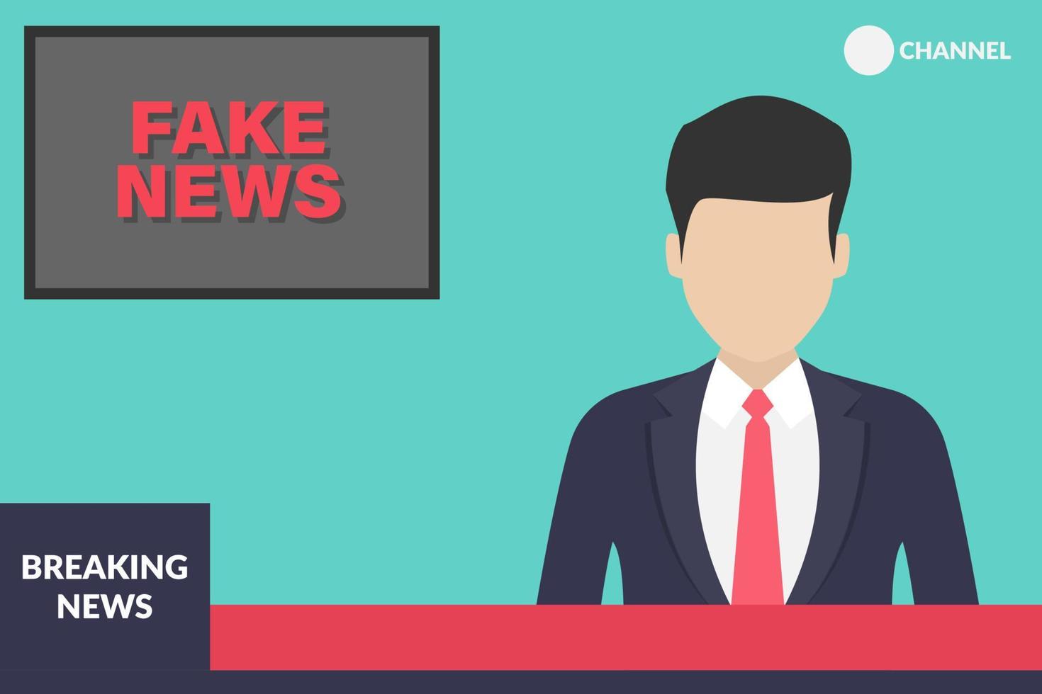 Broadcasting about fake news vector illustration