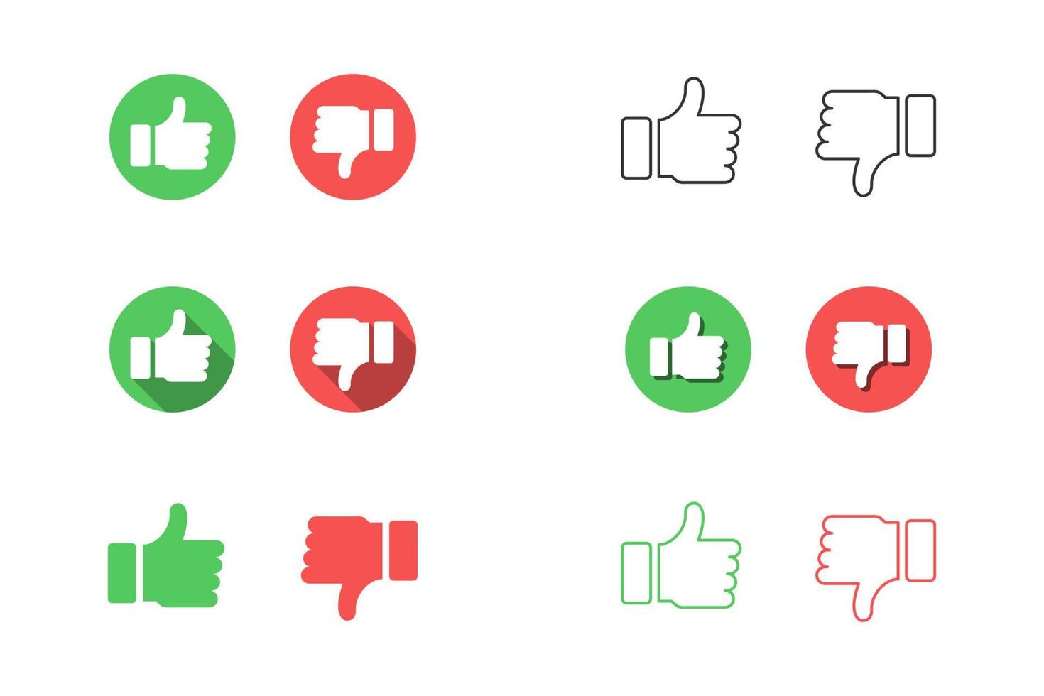 Like and dislike icon vector collection