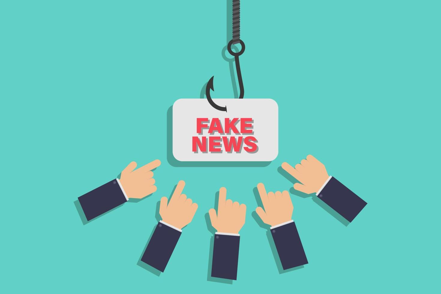 Baiting people with fake news vector illustration
