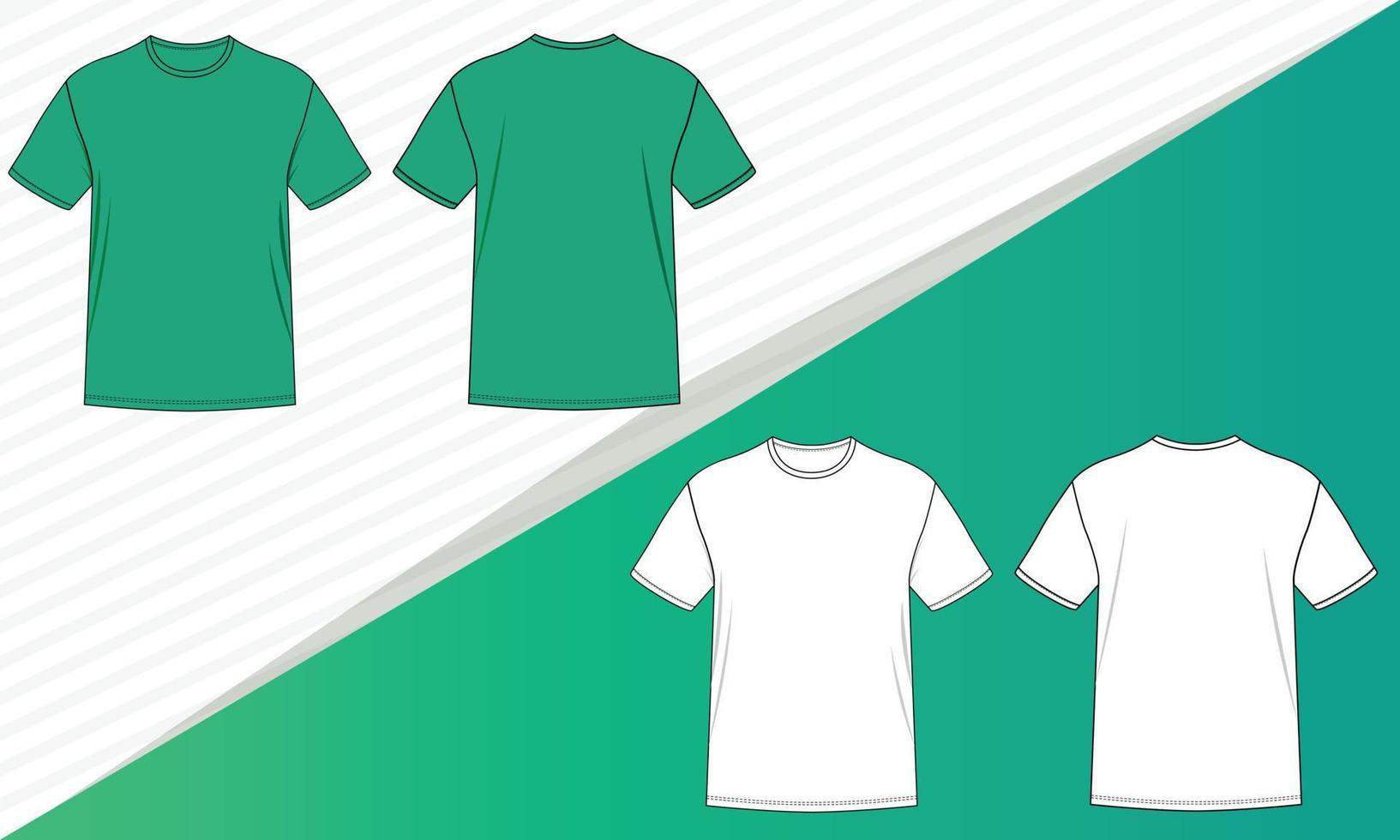 Men T shirt flat sketch design vector graphic resource