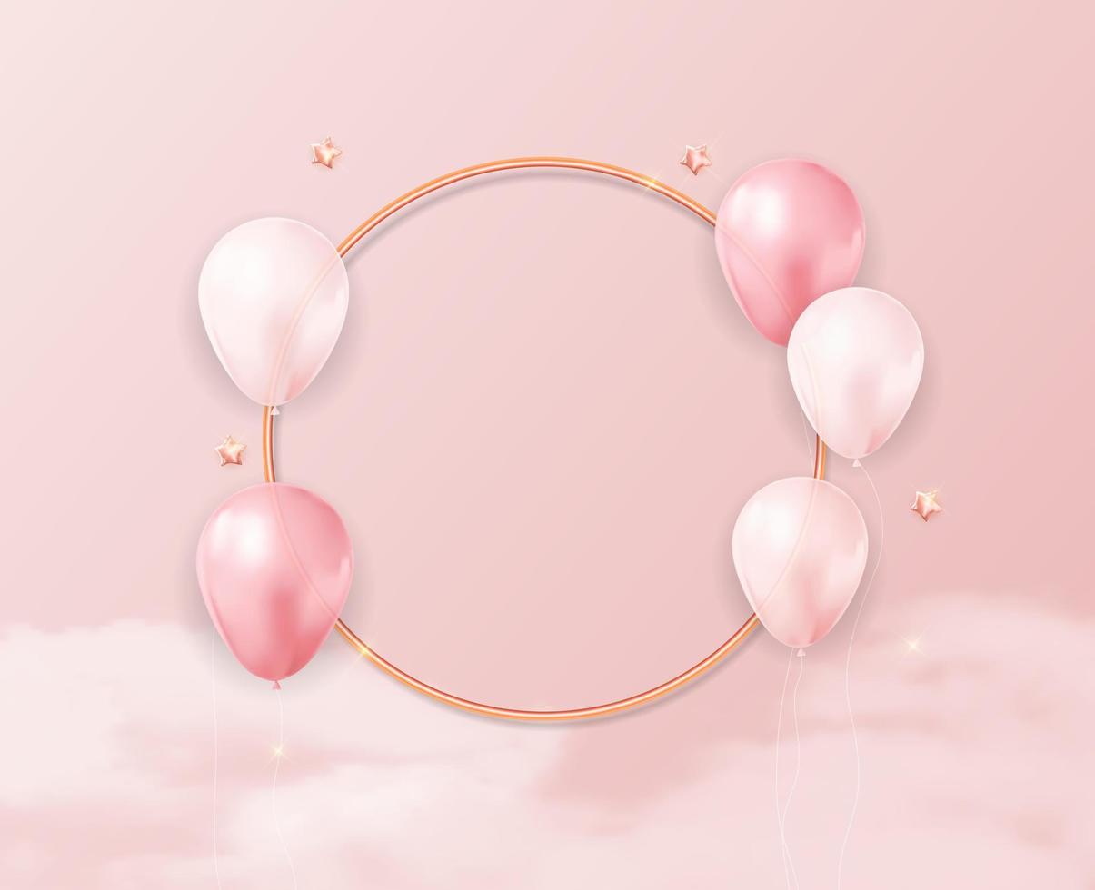 Diseño de banner de felicitaciones de feliz cumpleaños con confeti, globos para fiesta de fondo de vacaciones. ilustración vectorial vector