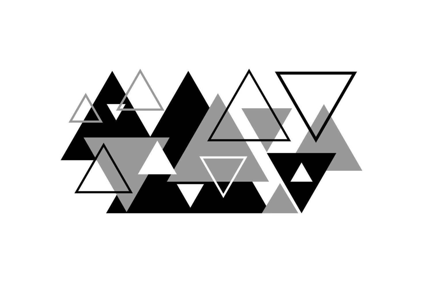 Black, white and grey triangle abstract background. Web design, banner, or backdrop. vector