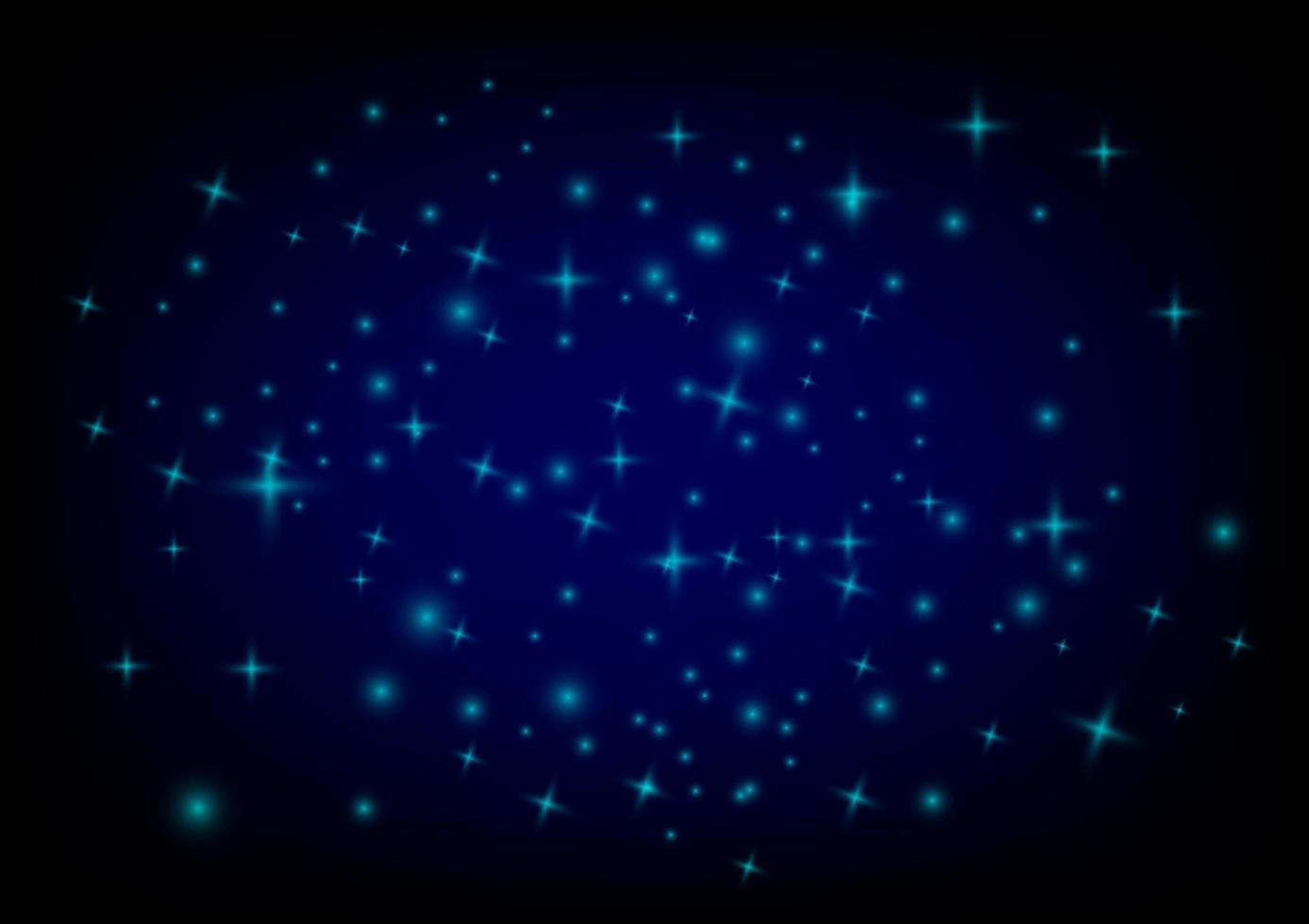 Blue glow and magic sparkling glitter stars and dots on dark technology abstract background. Futuristic backdrop for banner. Graphic design element. vector
