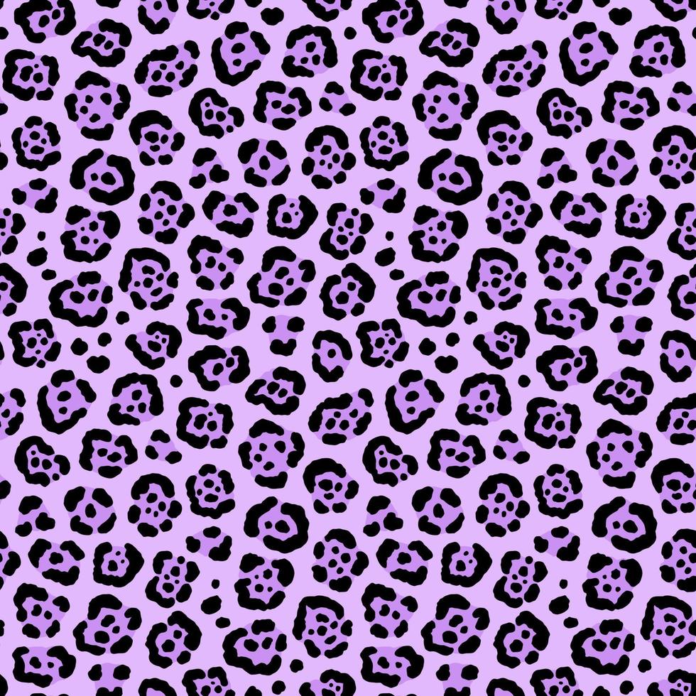 Purple Jaguar Animal Motif Vector Seamless Pattern Design