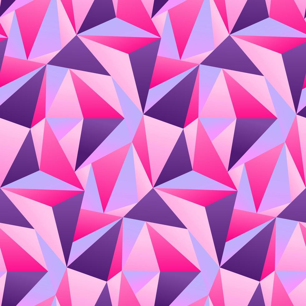 Purple Pink Polygon Geometric Vector Seamless Pattern Design