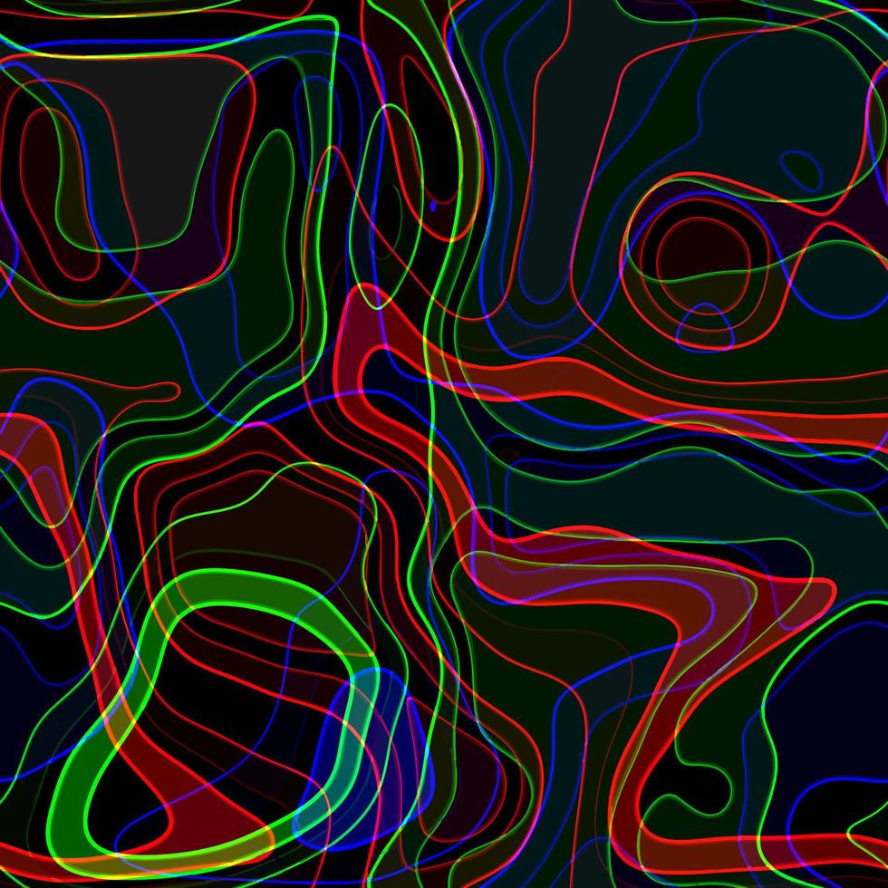 Seamless Funky Retro Neon Swirly Lines vector