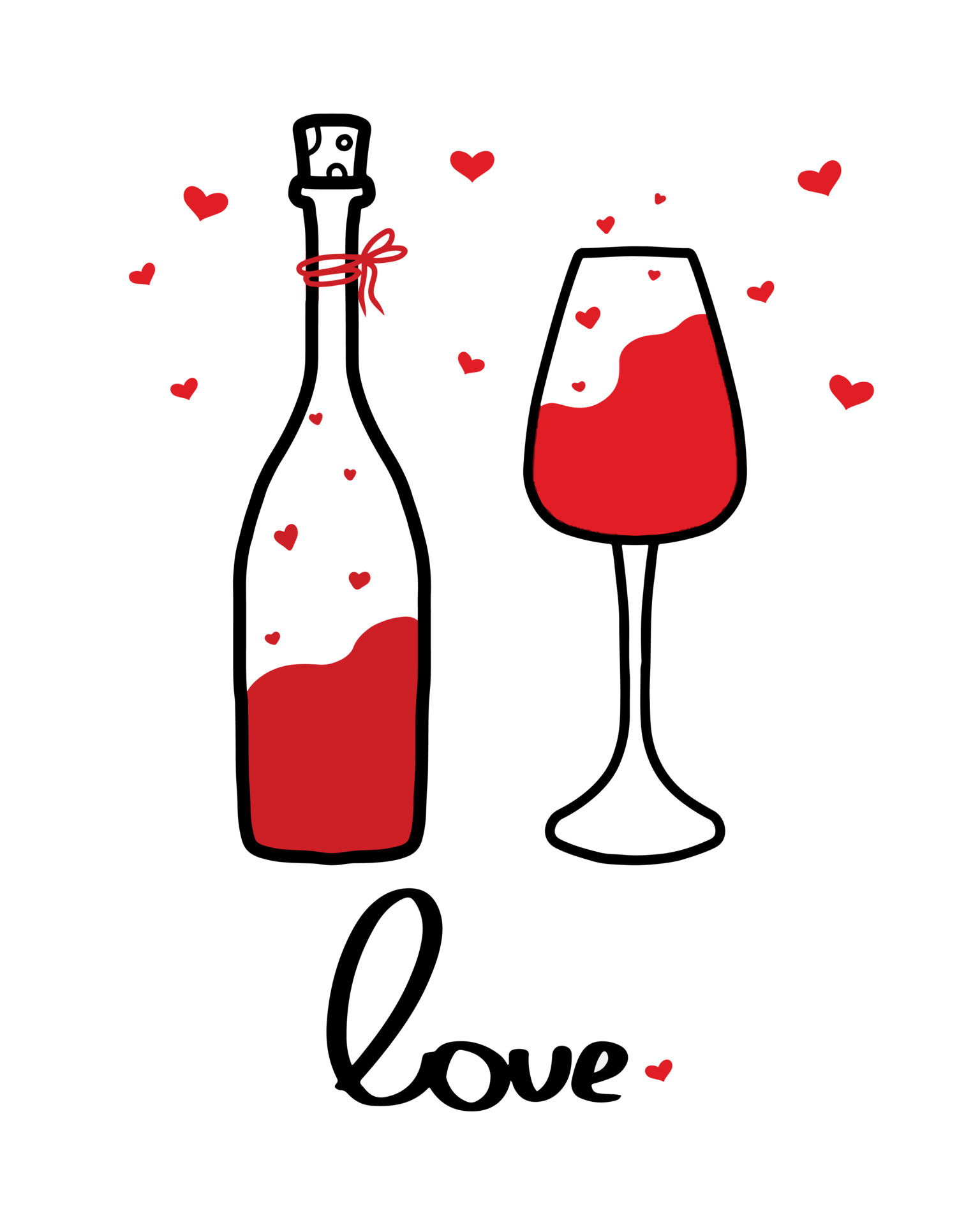 Wine glass icon in doodle style. Vector illustration isolated on white  background. Cute cartoon sign. Wedding toasting, wine glasses with  sparkling Stock Vector Image & Art - Alamy