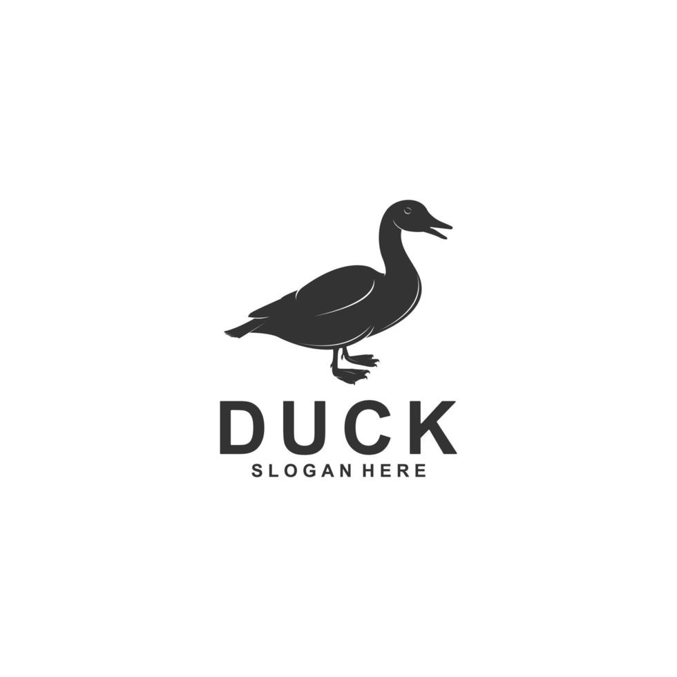 duck logo template in white background vector