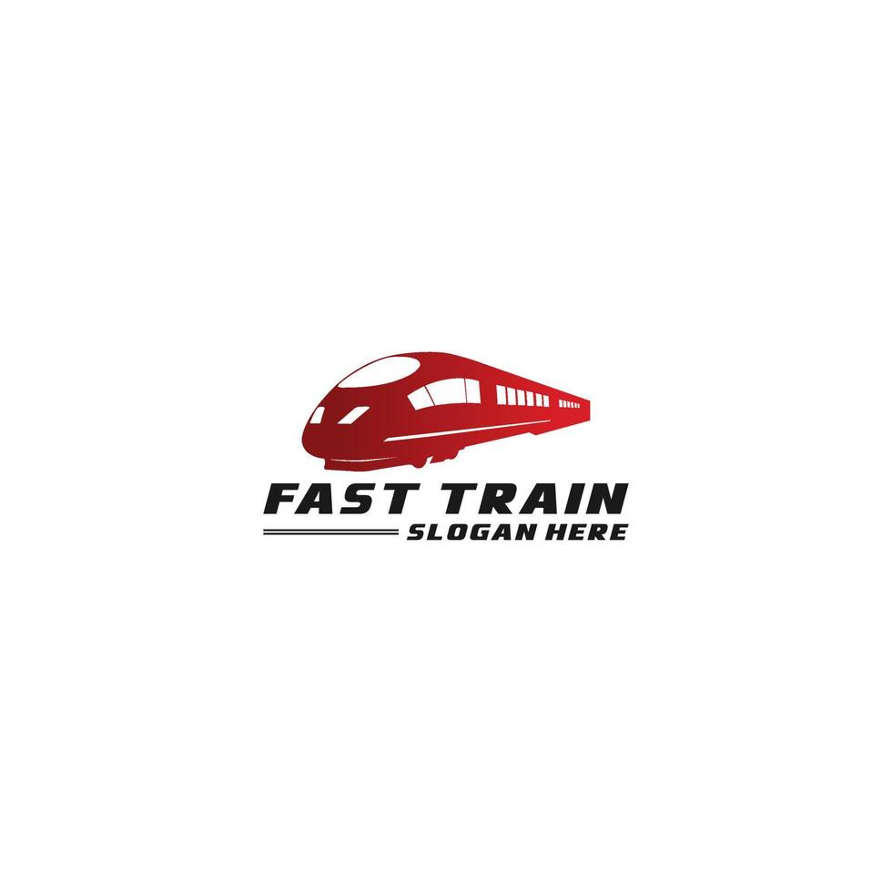 plantilla de logotipo de tren rápido en fondo blanco vector