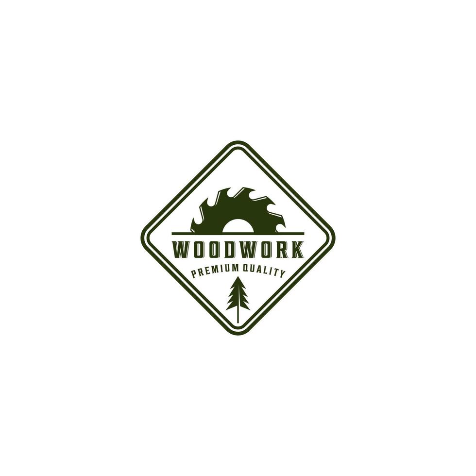 woodwork logo template vector, icon in white background vector