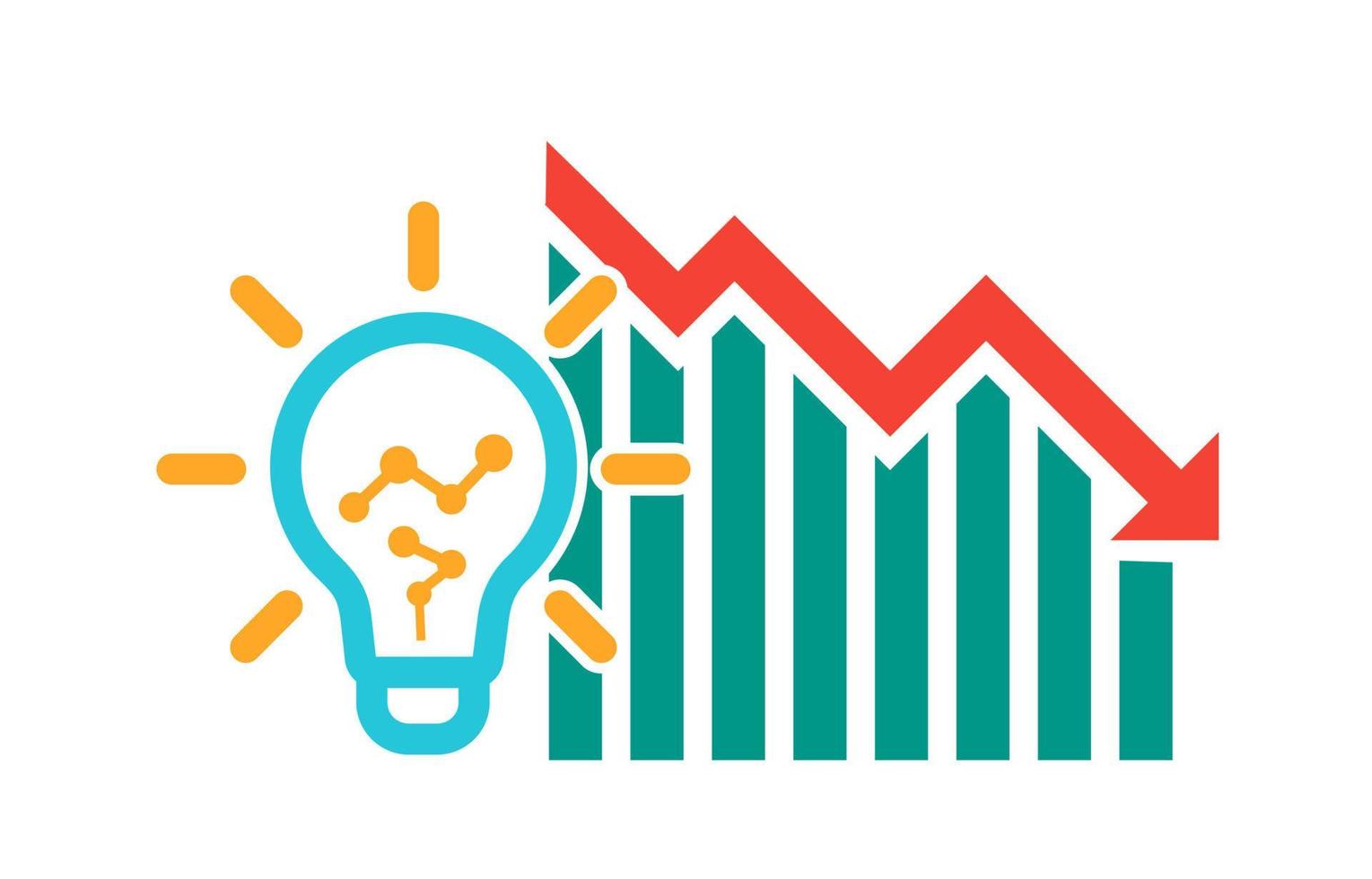 los precios de la electricidad bajan o disminuyen la ilustración vector