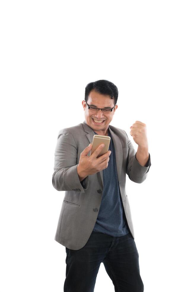 Businessman enjoying success time. photo