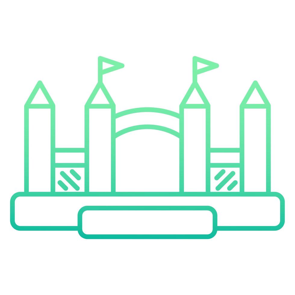 Bouncy castle gradient outline icon. Jumping inflatable house on kids playground. Vector logo EPS 10