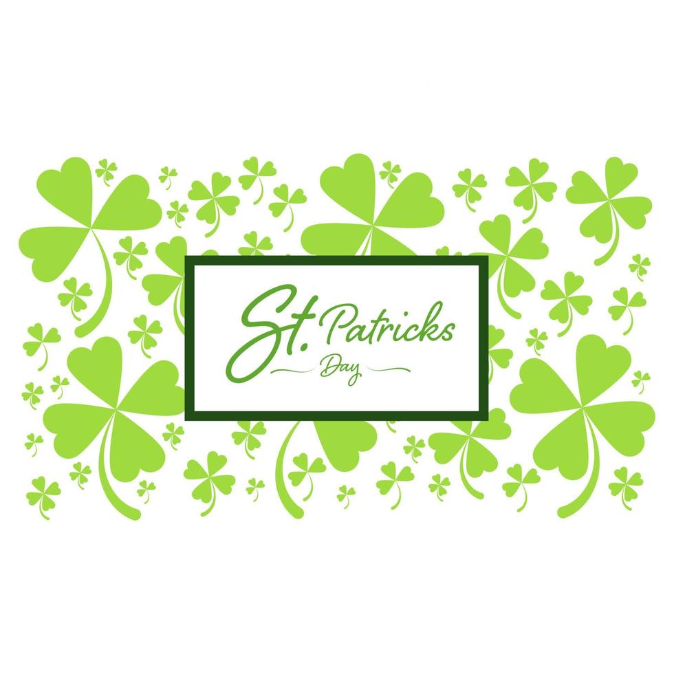 Happy Saint Patrick's day with clover leave or green shamrock on white background for banner, logo website, and card. Irish celebration and festival. vector
