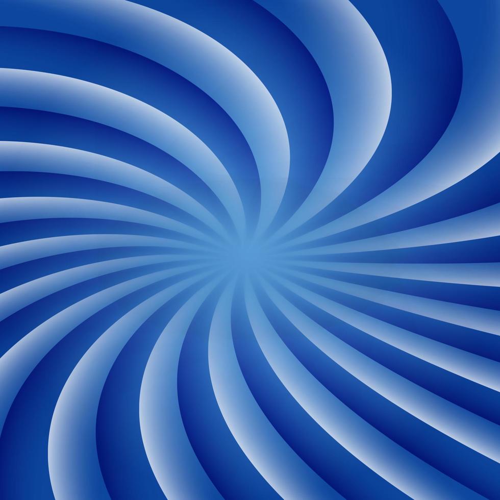 Blue and white rotating hypnosis spiral. Optical illusion. Hypnotic psychedelic vector illustration. Twirl abstract background. Easy to edit design template.