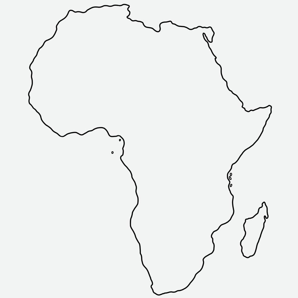 dibujo a mano alzada del mapa de áfrica. vector