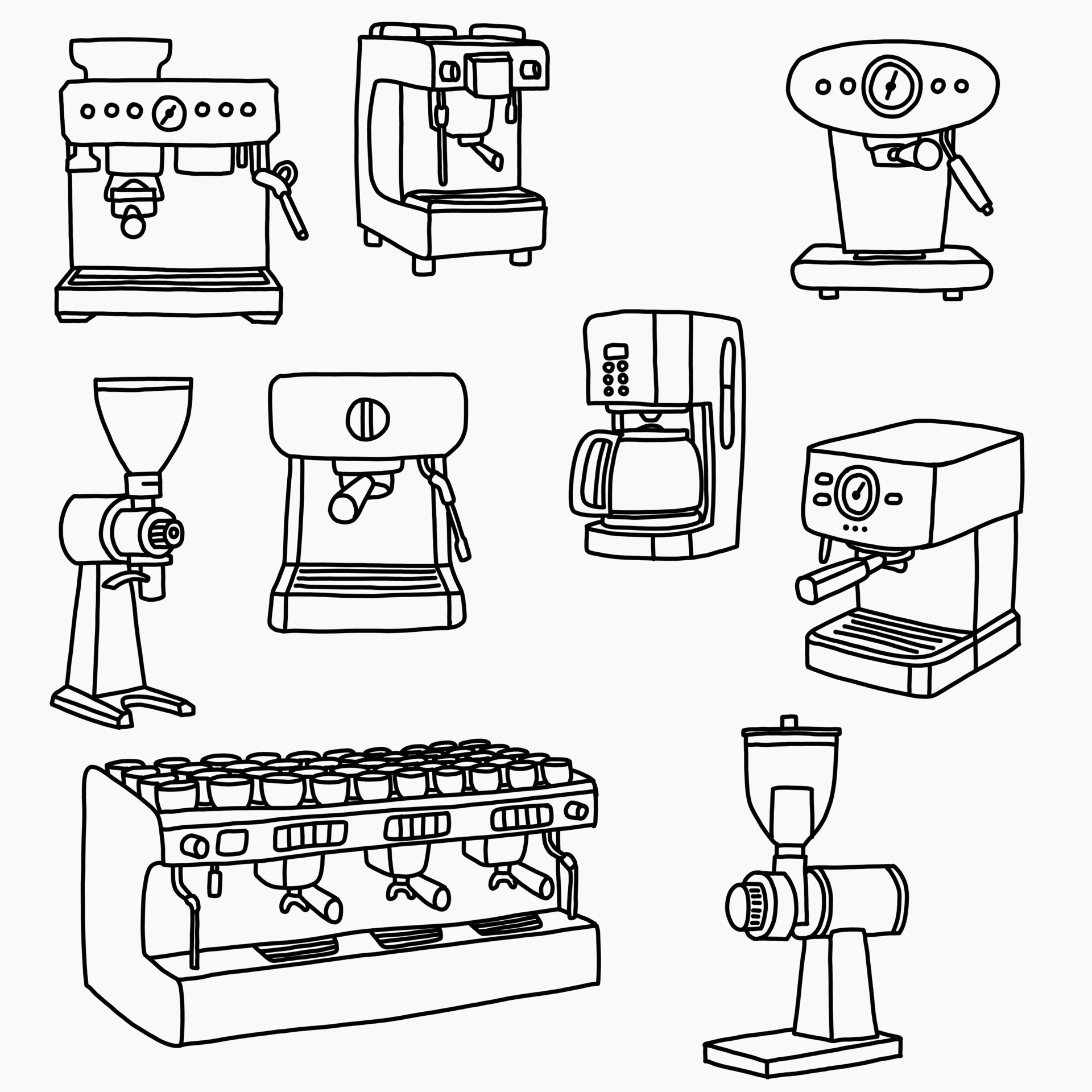 doodle freehand sketch drawing of coffee machine. 5353668 Vector Art at