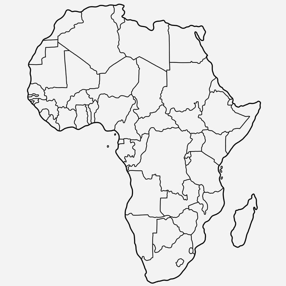 dibujo a mano alzada del mapa de áfrica. vector