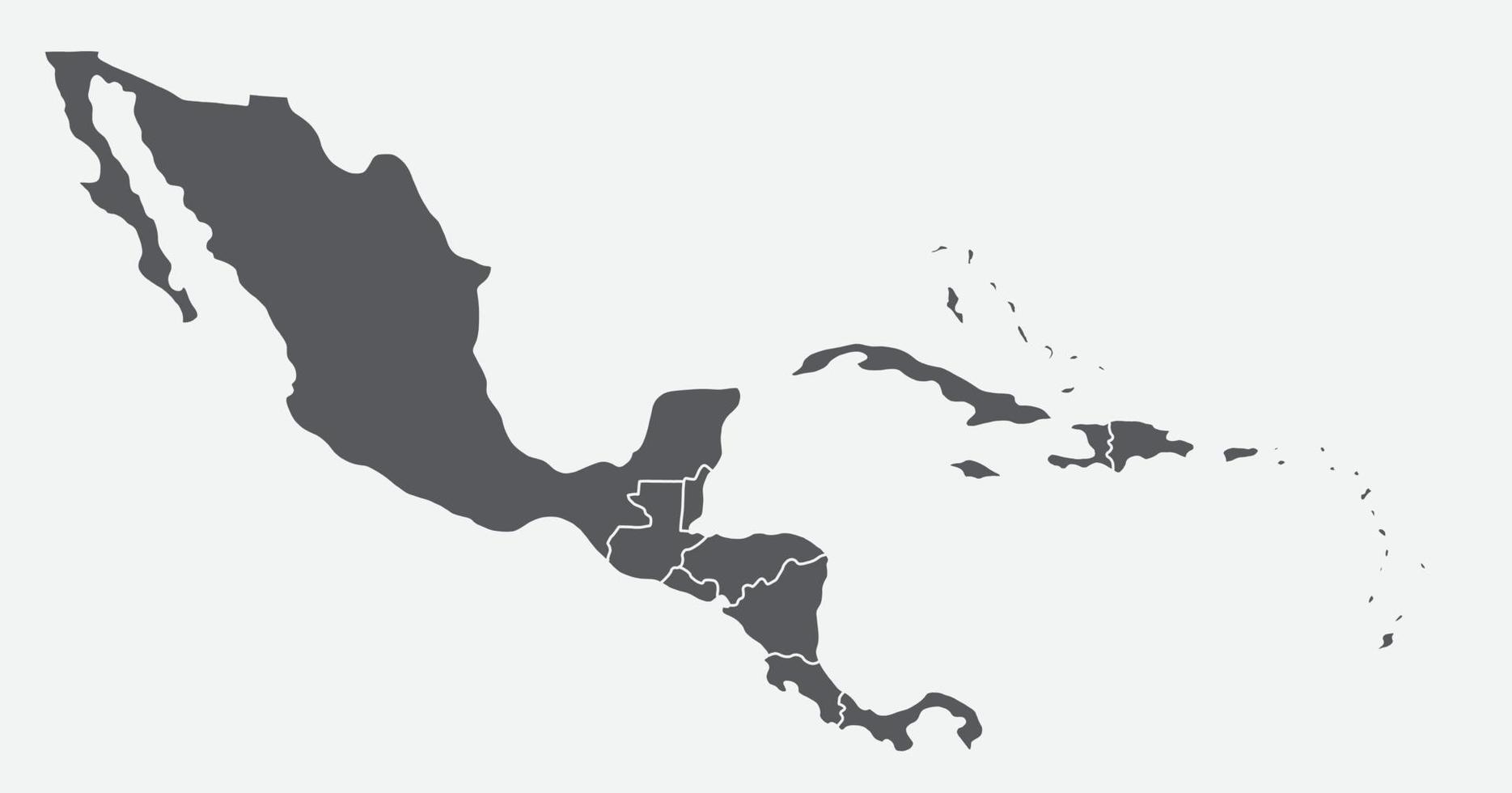 doodle freehand drawing of central america map. vector