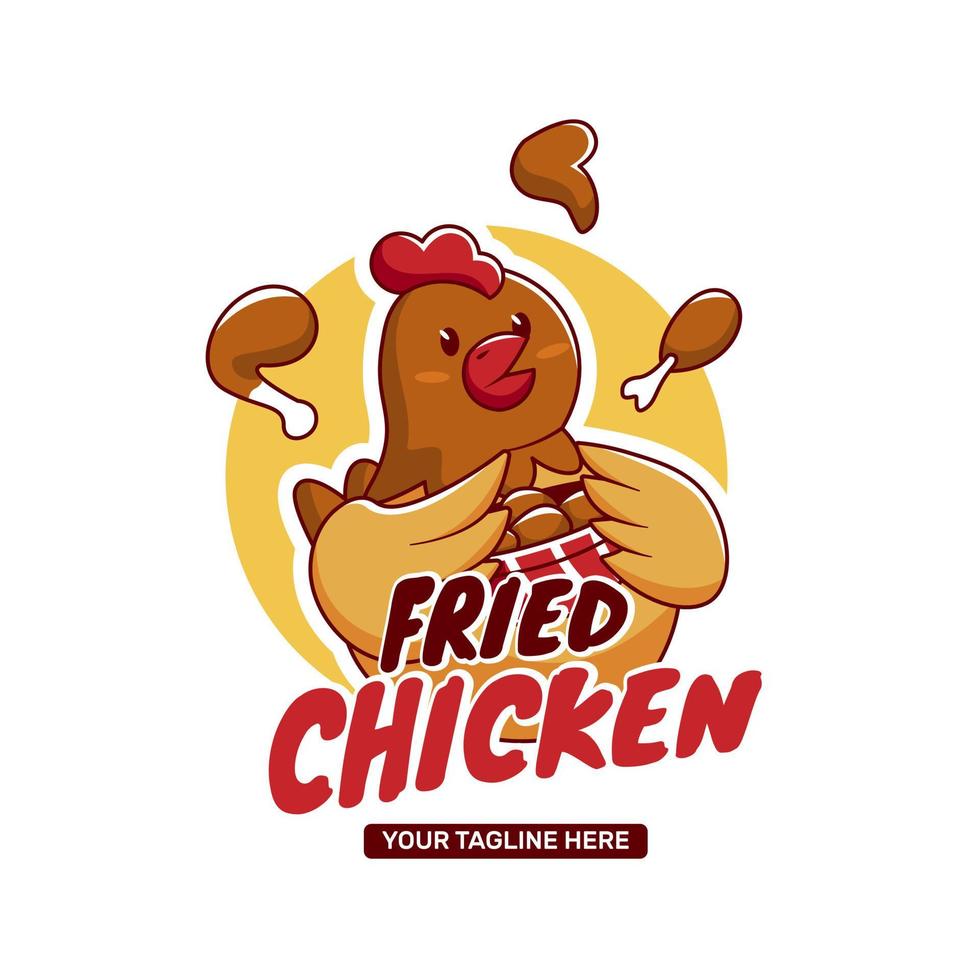 logotipo de pollo frito para restaurante vector