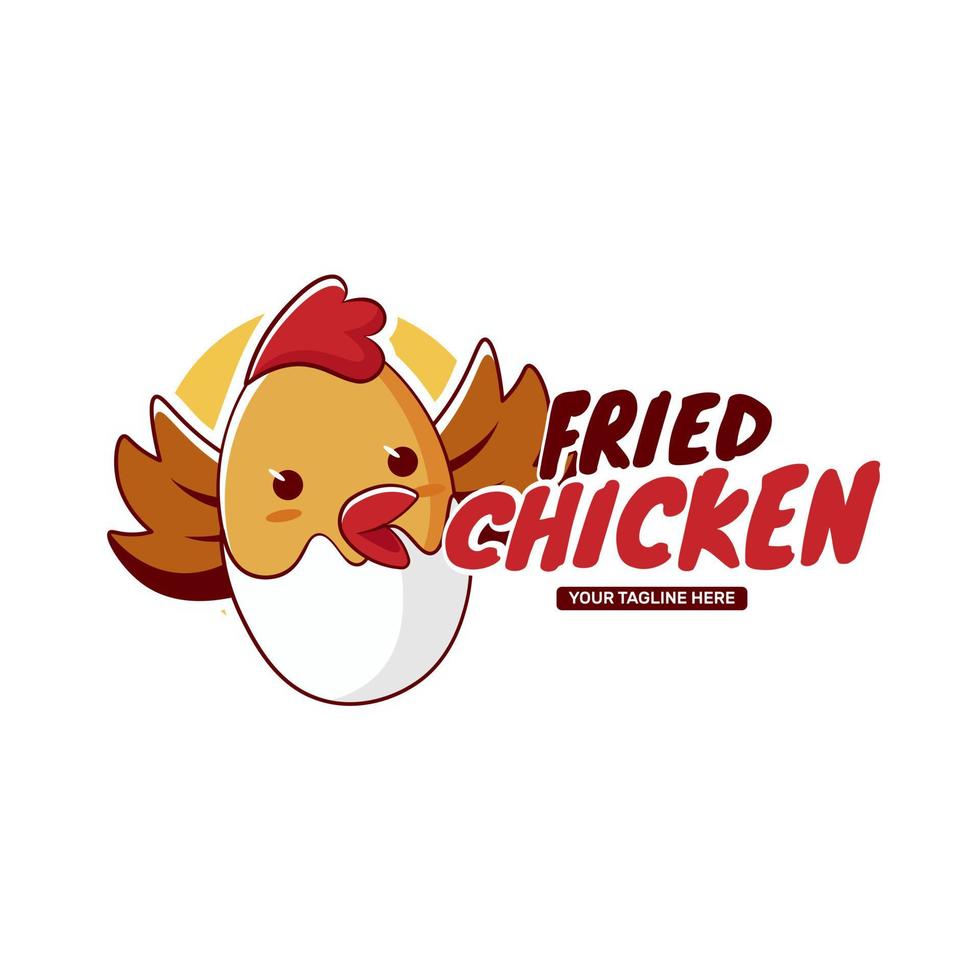 logotipo de pollo frito para restaurante vector