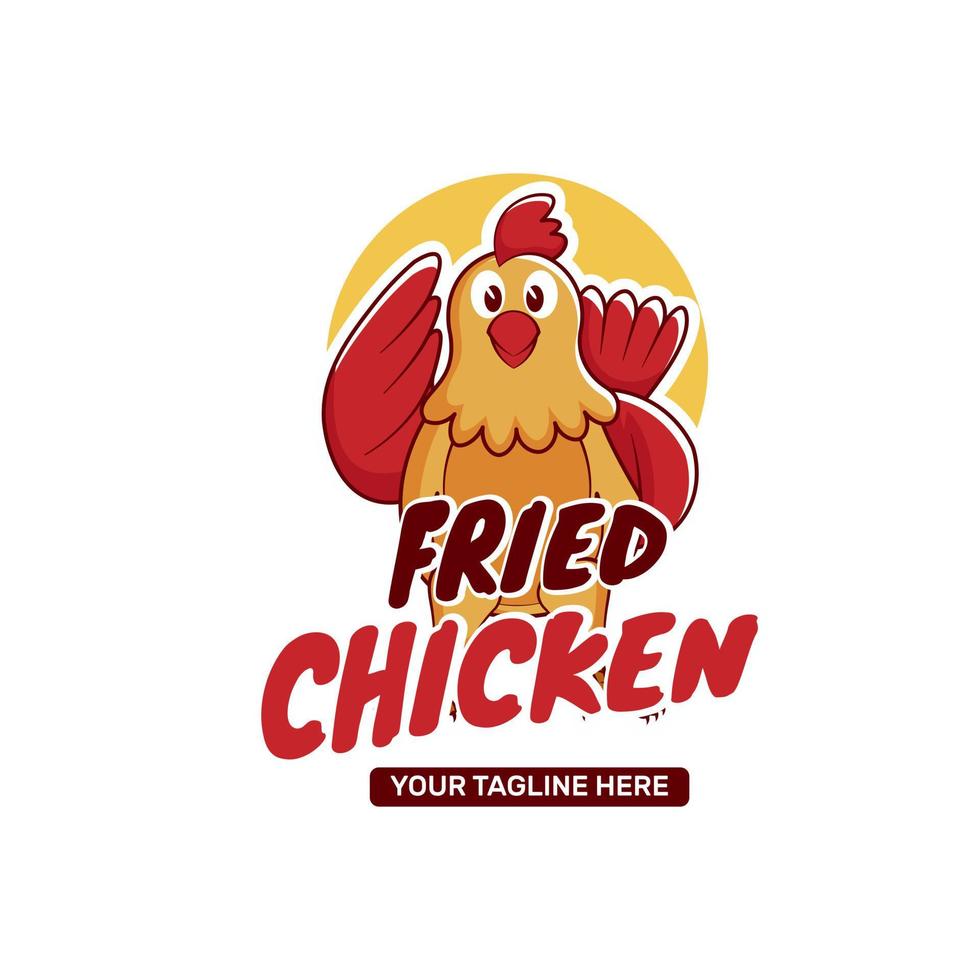 logotipo de pollo frito para restaurante vector