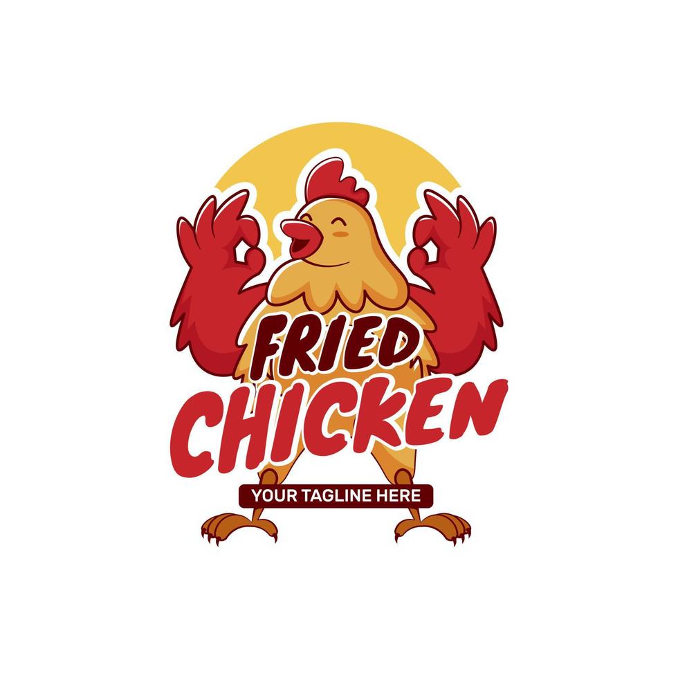 logotipo de pollo frito para restaurante vector