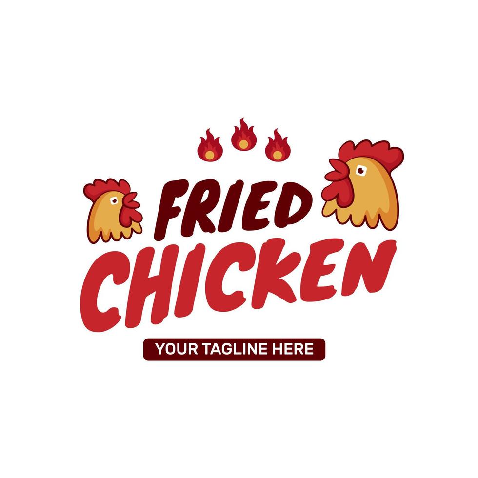 logotipo de pollo frito para restaurante vector