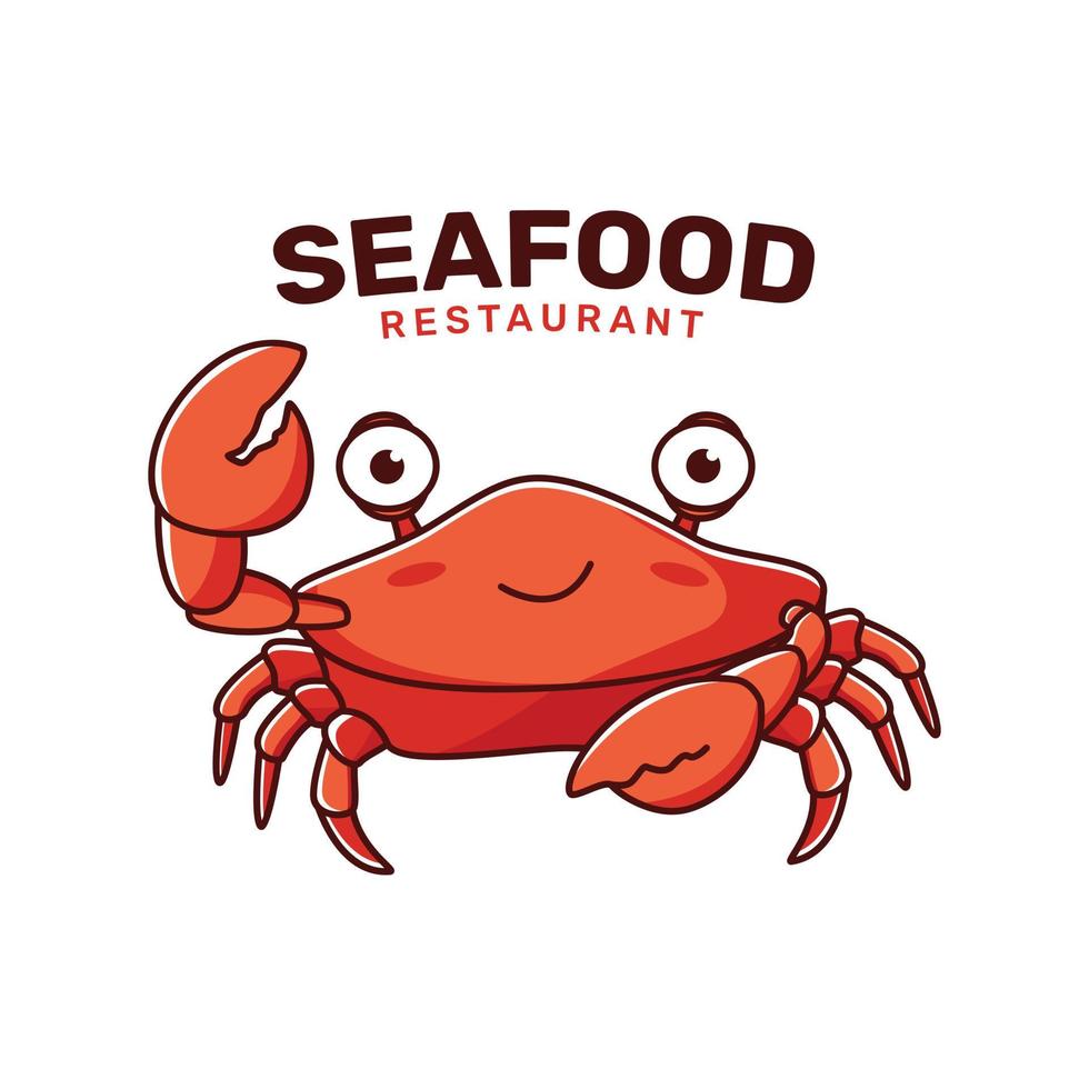 Seafood restaurant logo template with crab vector