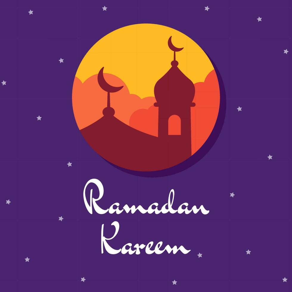 Illustration vector graphic of Ramadan Kareem. Perfect for Ramadan card, Ramadan poster, etc.